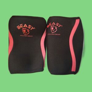 Beast Power Gear  Neoprene Knee Sleeves Black & Pink Size X-Small Compression